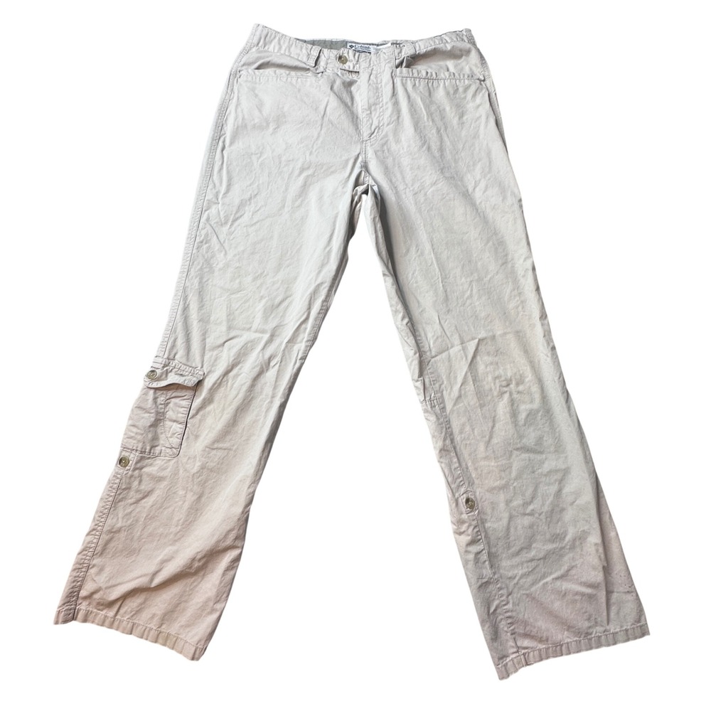 Columbia Cargo Pants Womens 33 Tan Khaki Straight Leg Outdoor Hiking Cotton